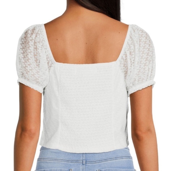 MADDEN NYC Puff Sleeve Cloud Dancer Top       Size XL - Picture 4 of 10